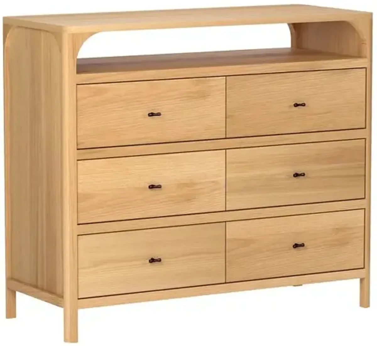 Hugo 6-Drawer Oak Dresser - Natural - Tulsi Home - Brown