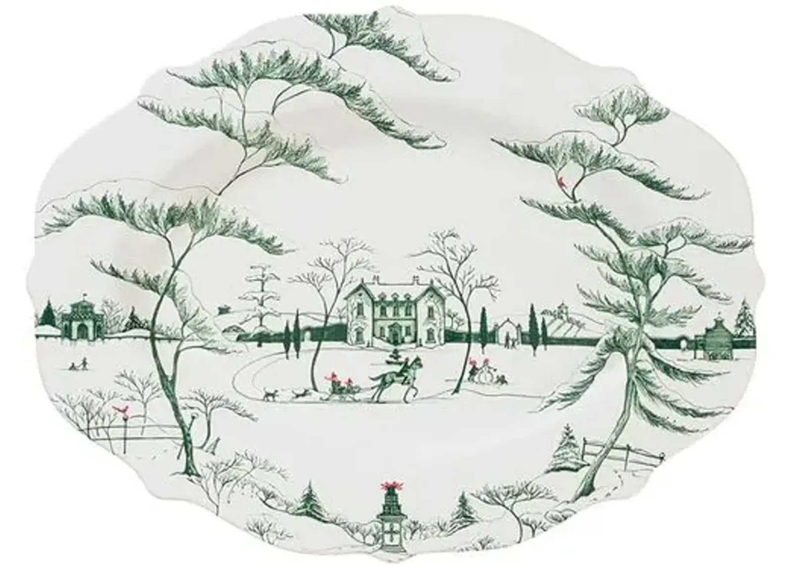 Country Estate Winter Frolic 18" Platter - Evergreen - Juliska