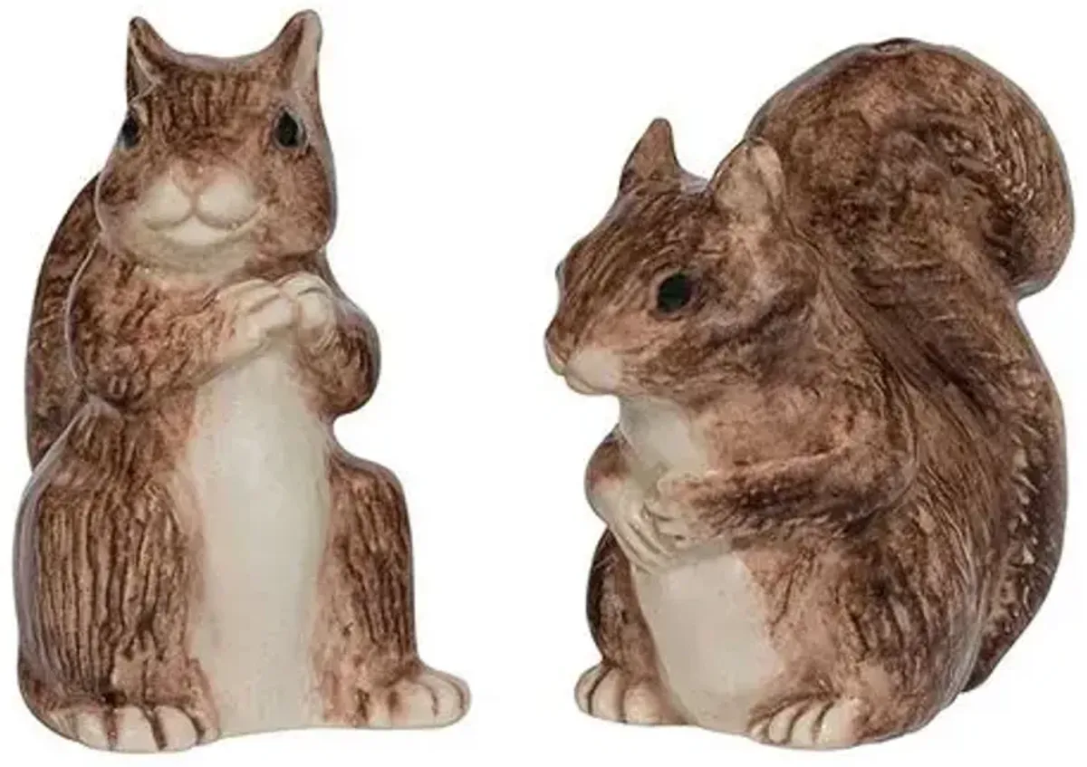 Clever Creatures Squirrel Salt and Pepper Set - Juliska - Brown