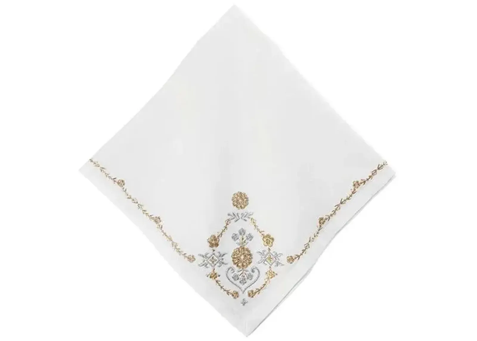 Heidi Embroidered Napkin - Gold/Silver - Juliska