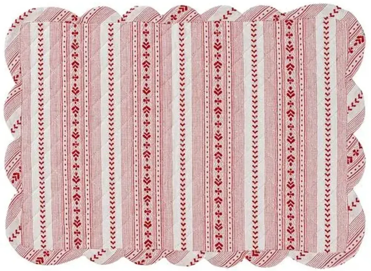 Villa Stripe Placemat - Juliska - Red