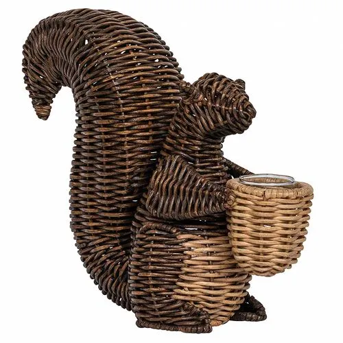 Devon Willow Squirrel Flameless Candle Holder - Juliska - Brown