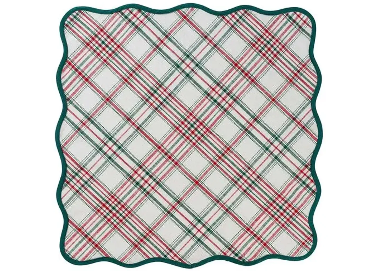 Merry Tartan 52" Square Tablecloth - Juliska - Red