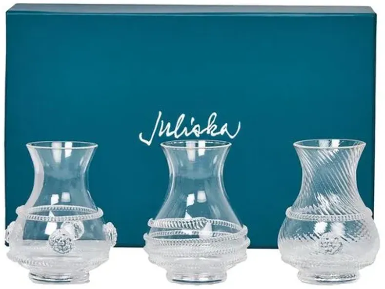 Set of 3 Mini Vase Trios - Juliska - Clear