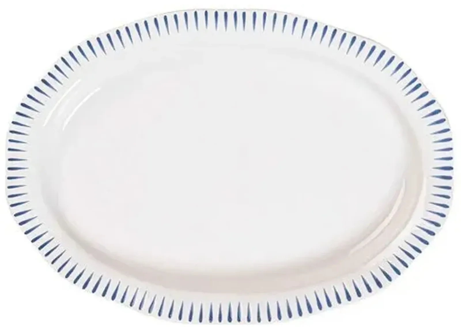 Sitio Stripe 17" Platter - Delft Blue - Juliska - White