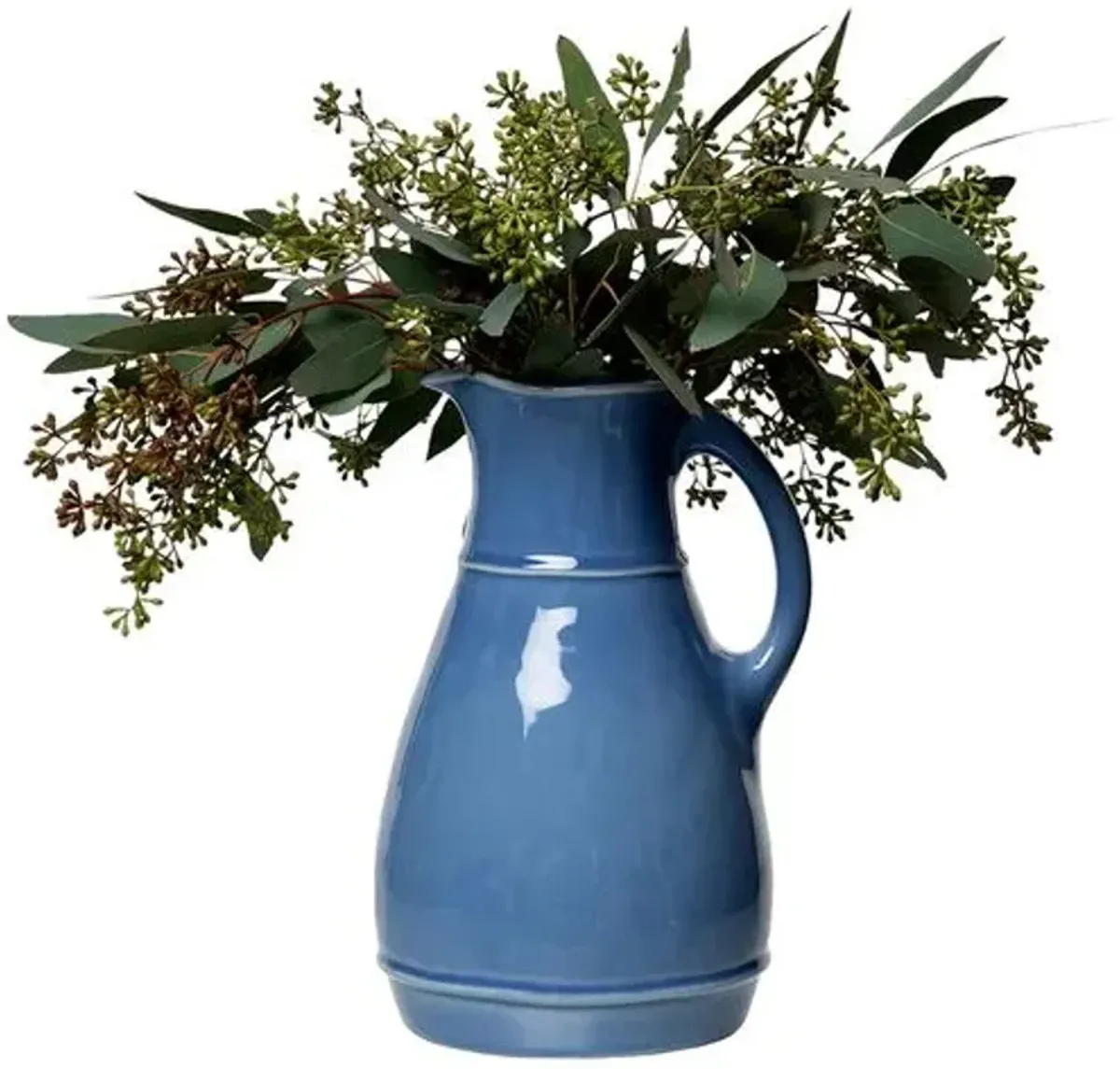 Puro Ceramic Pitcher - Chambray - Juliska - Blue