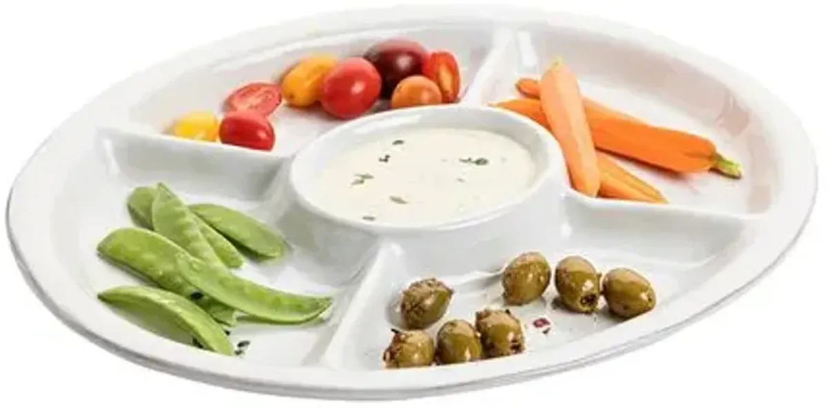 Puro 15" Crudite Platter - Whitewash - Juliska