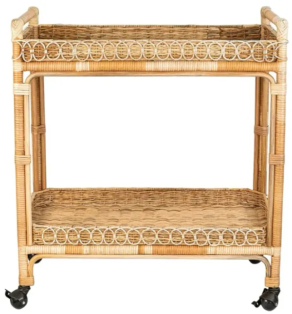 Provence Rattan Bar Cart, Whitewash