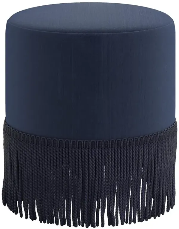Ann Fringe Ottoman, Performance Velvet