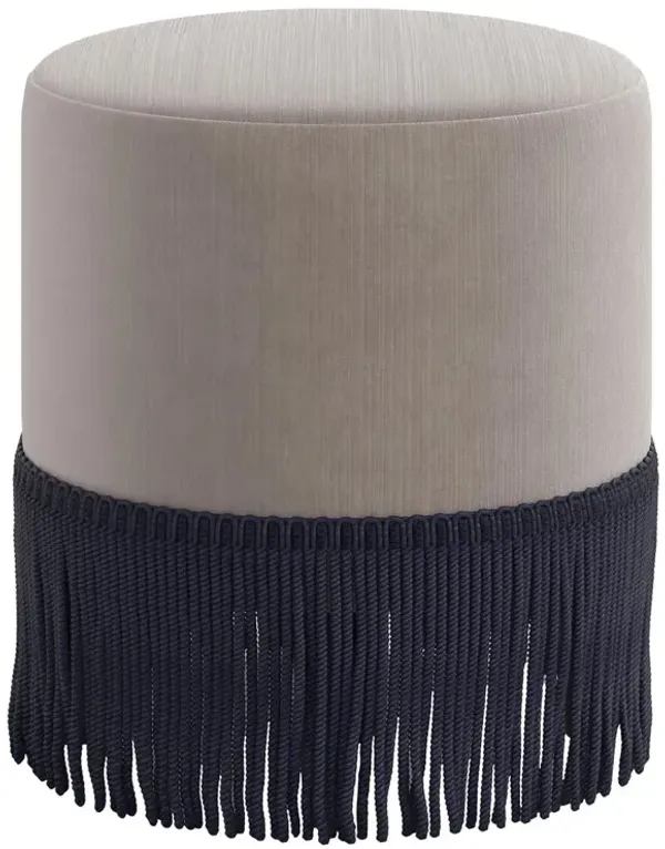 Ann Fringe Ottoman, Performance Velvet