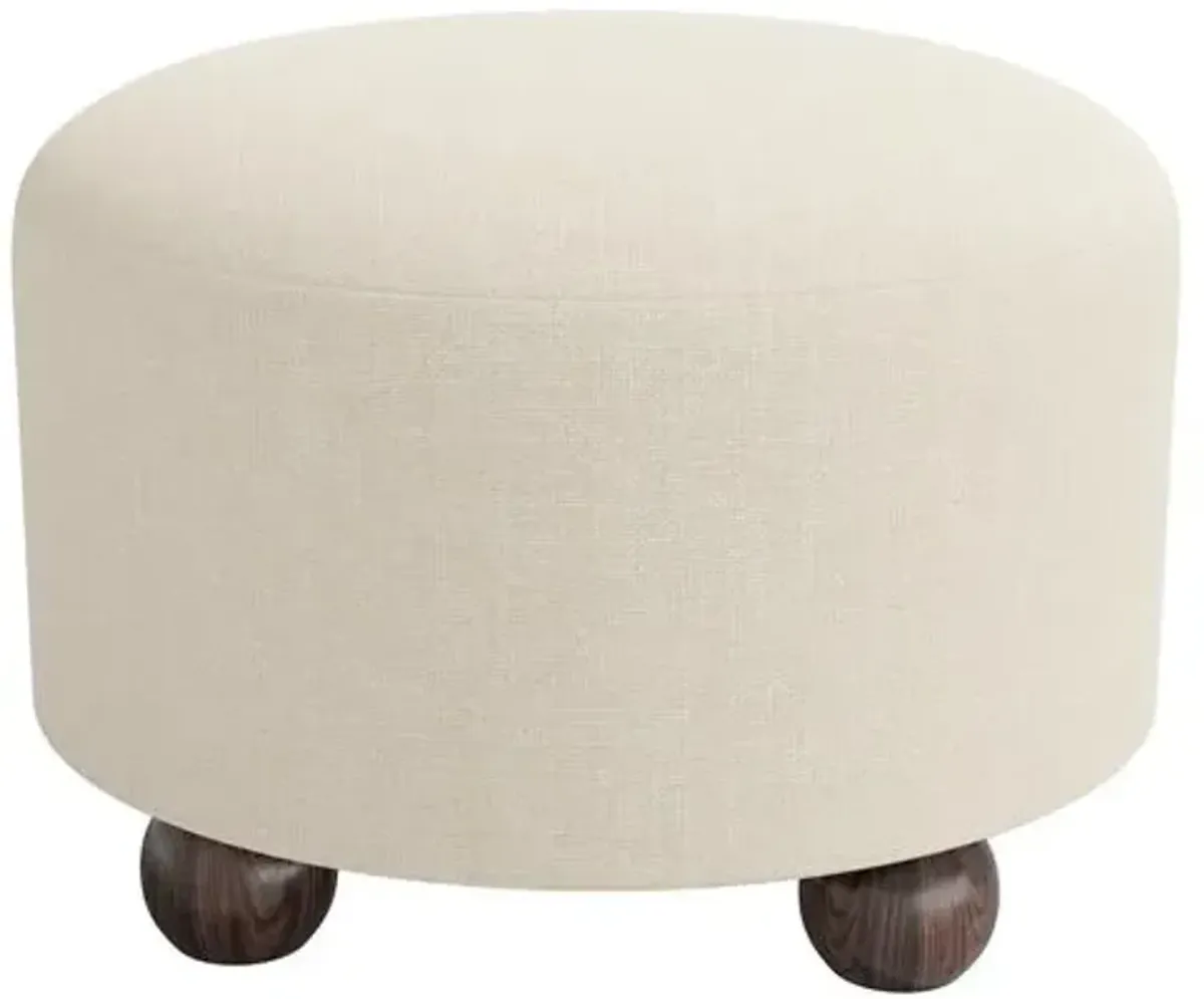 Brooke Ottoman - Linen - Ivory