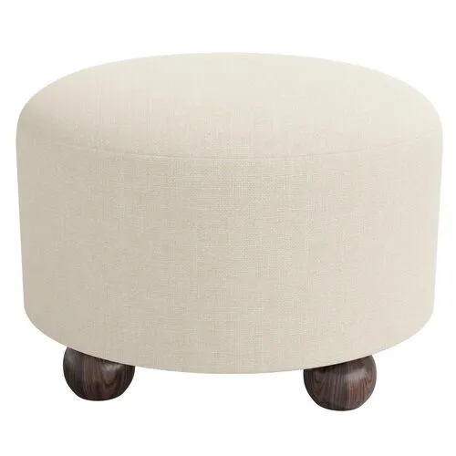 Brooke Ottoman - Linen - Ivory