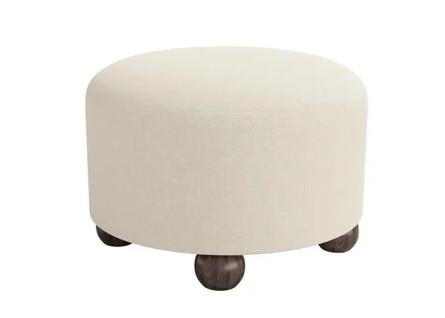 Brooke Ottoman - Linen - Ivory