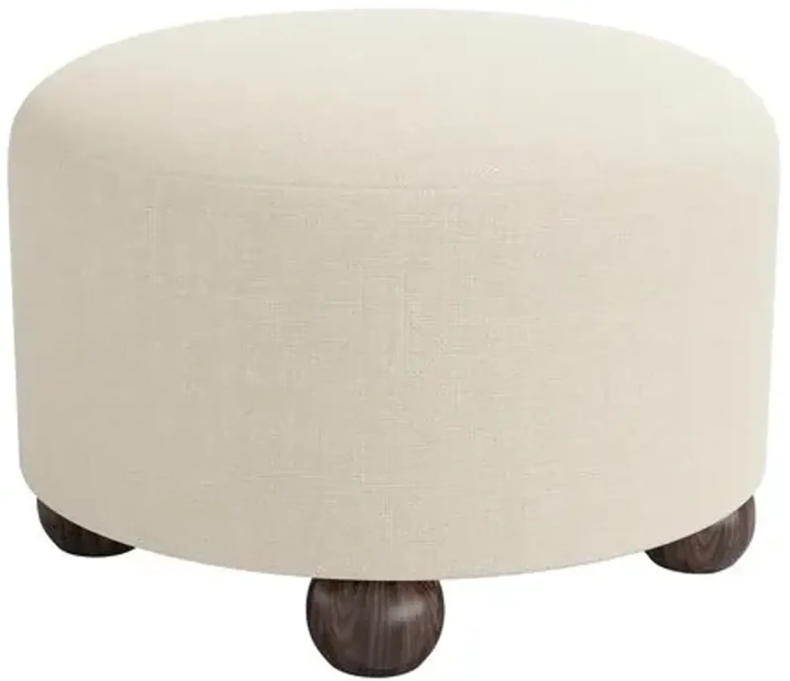 Brooke Ottoman - Linen - Ivory