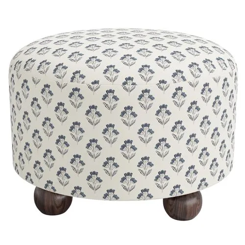 Brooke Ottoman - Francie - Blue