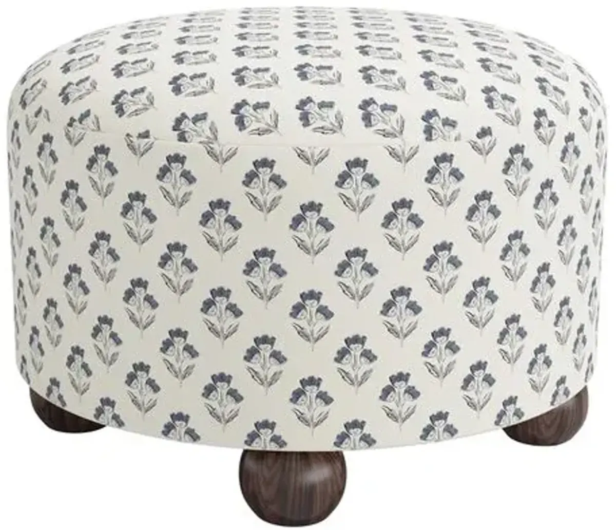 Brooke Ottoman - Francie - Blue