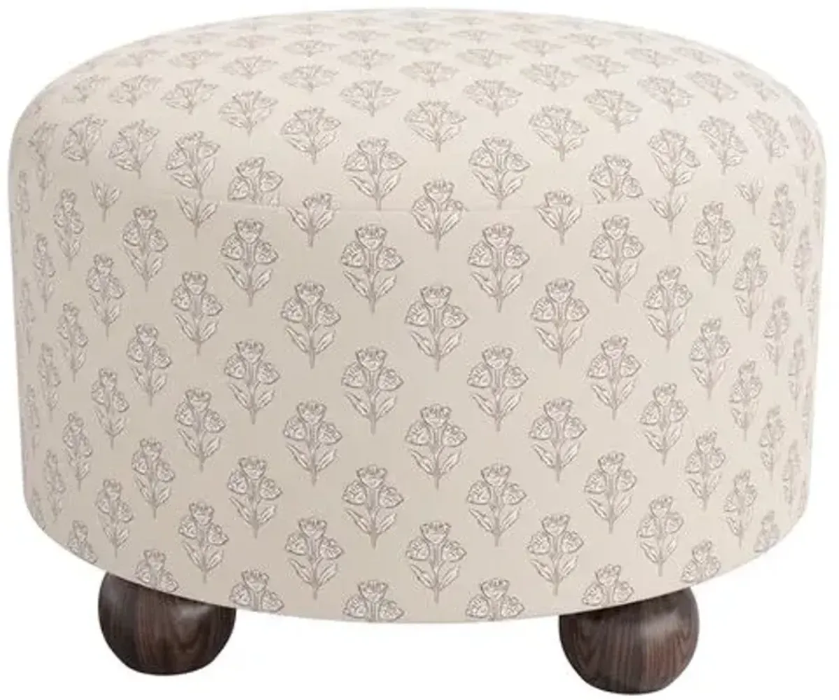 Brooke Ottoman - Francie - Ivory