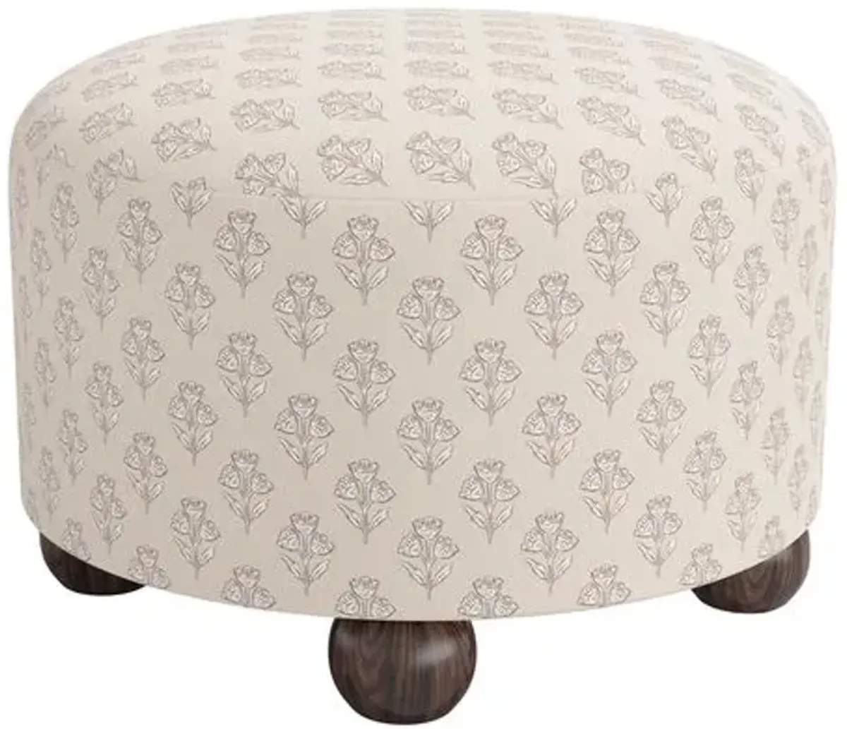 Brooke Ottoman - Francie - Ivory