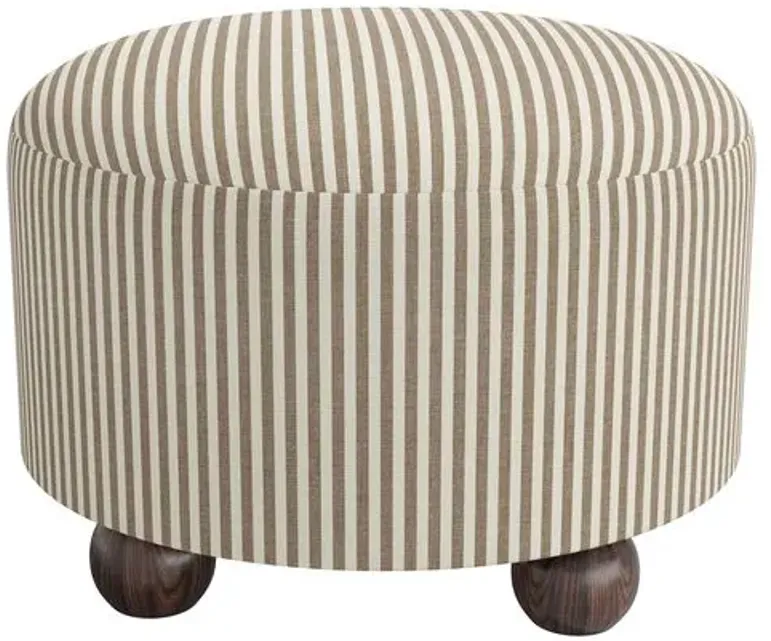 Brooke Ottoman - Jane Stripe - Brown