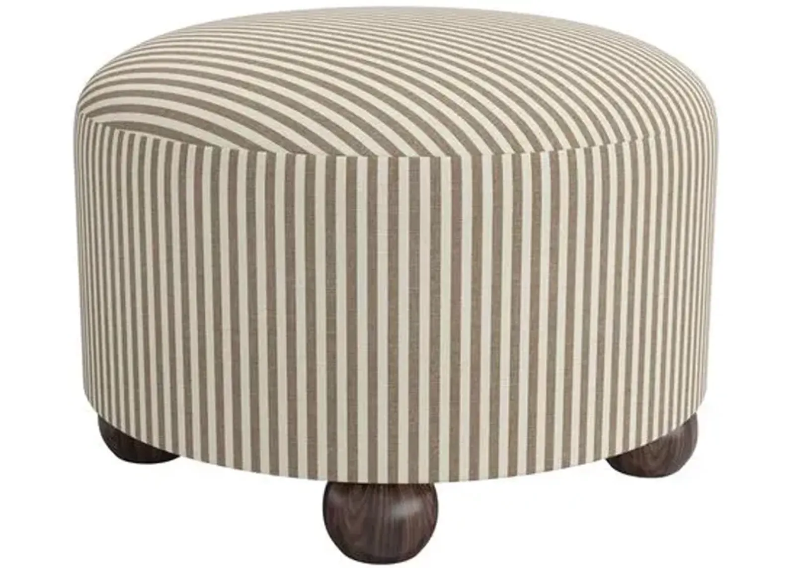 Brooke Ottoman - Jane Stripe - Brown