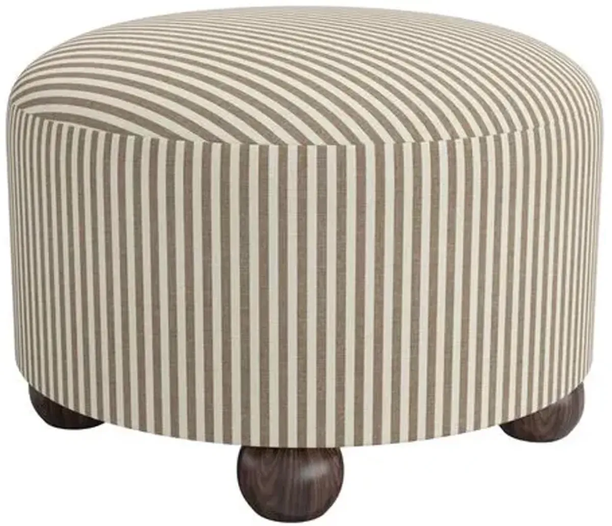 Brooke Ottoman - Jane Stripe - Brown