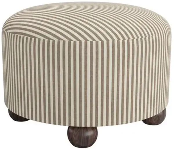 Brooke Ottoman - Jane Stripe - Brown