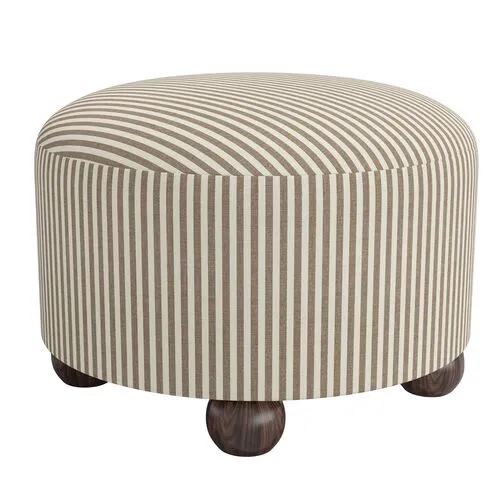 Brooke Ottoman - Jane Stripe - Brown