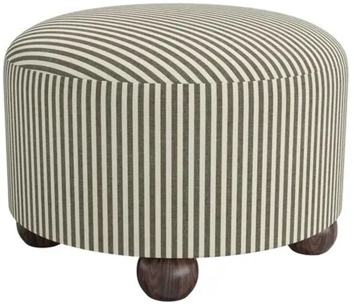 Brooke Ottoman - Jane Stripe - Green