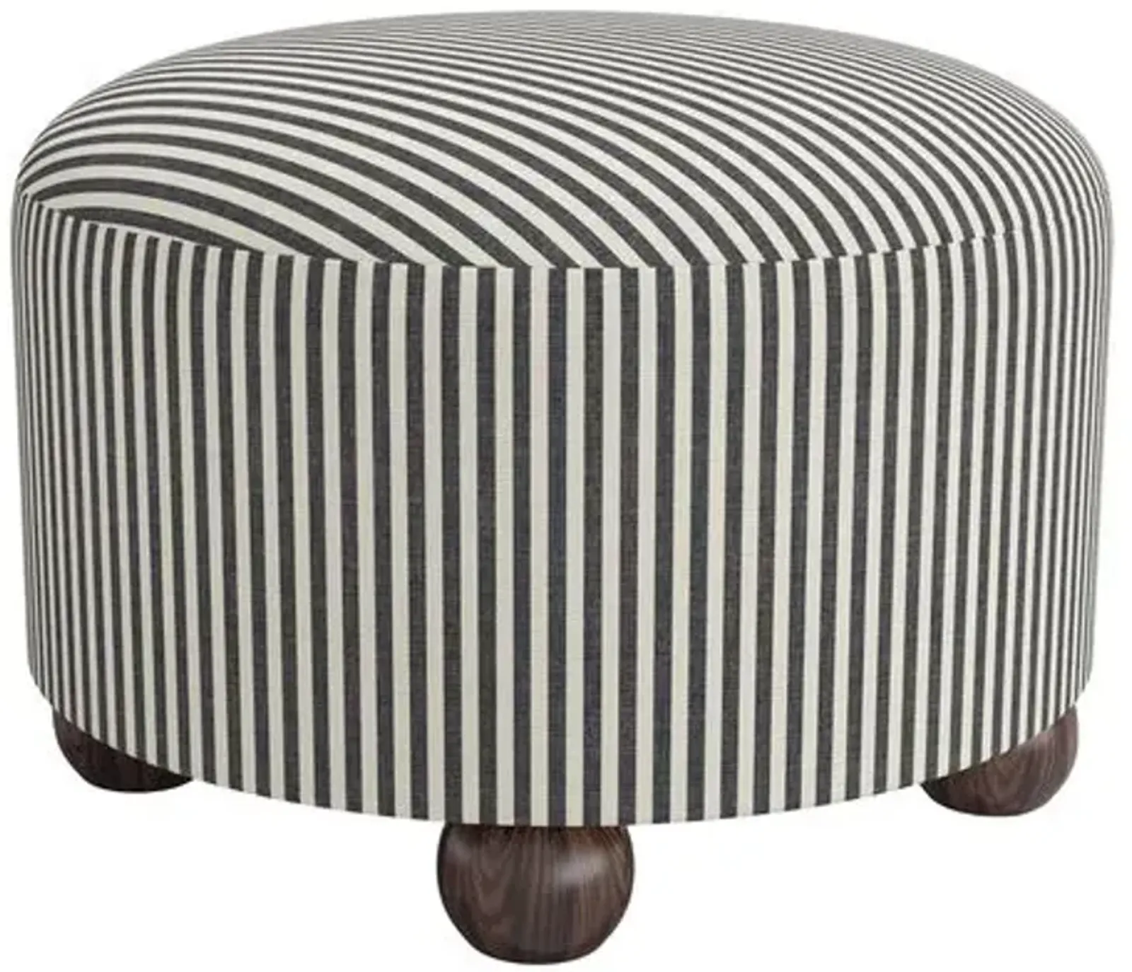 Brooke Ottoman - Jane Stripe - Gray