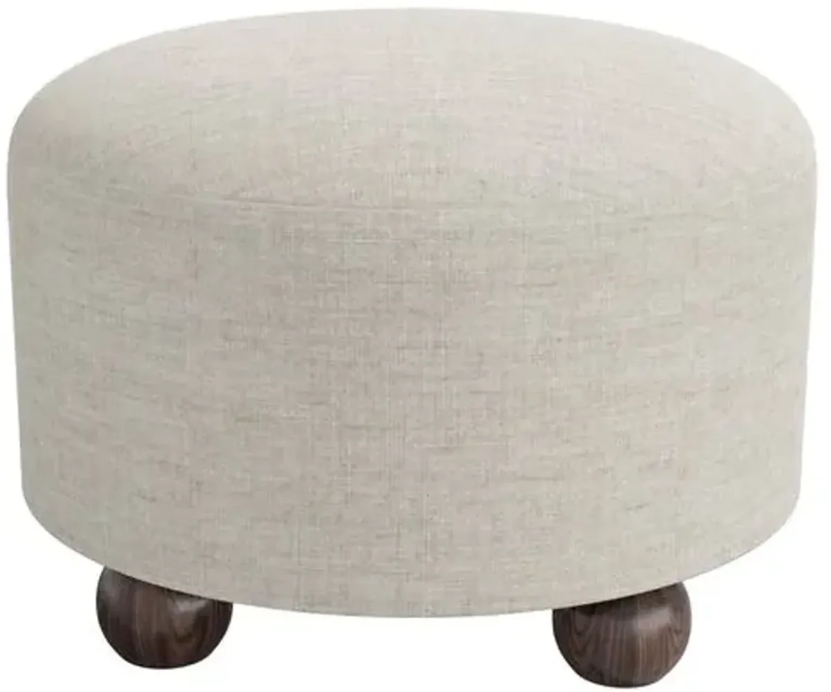 Brooke Ottoman - Linen - Gray