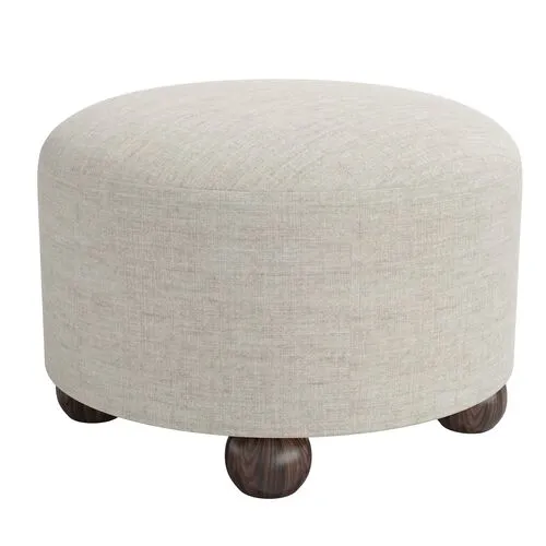 Brooke Ottoman - Linen - Gray