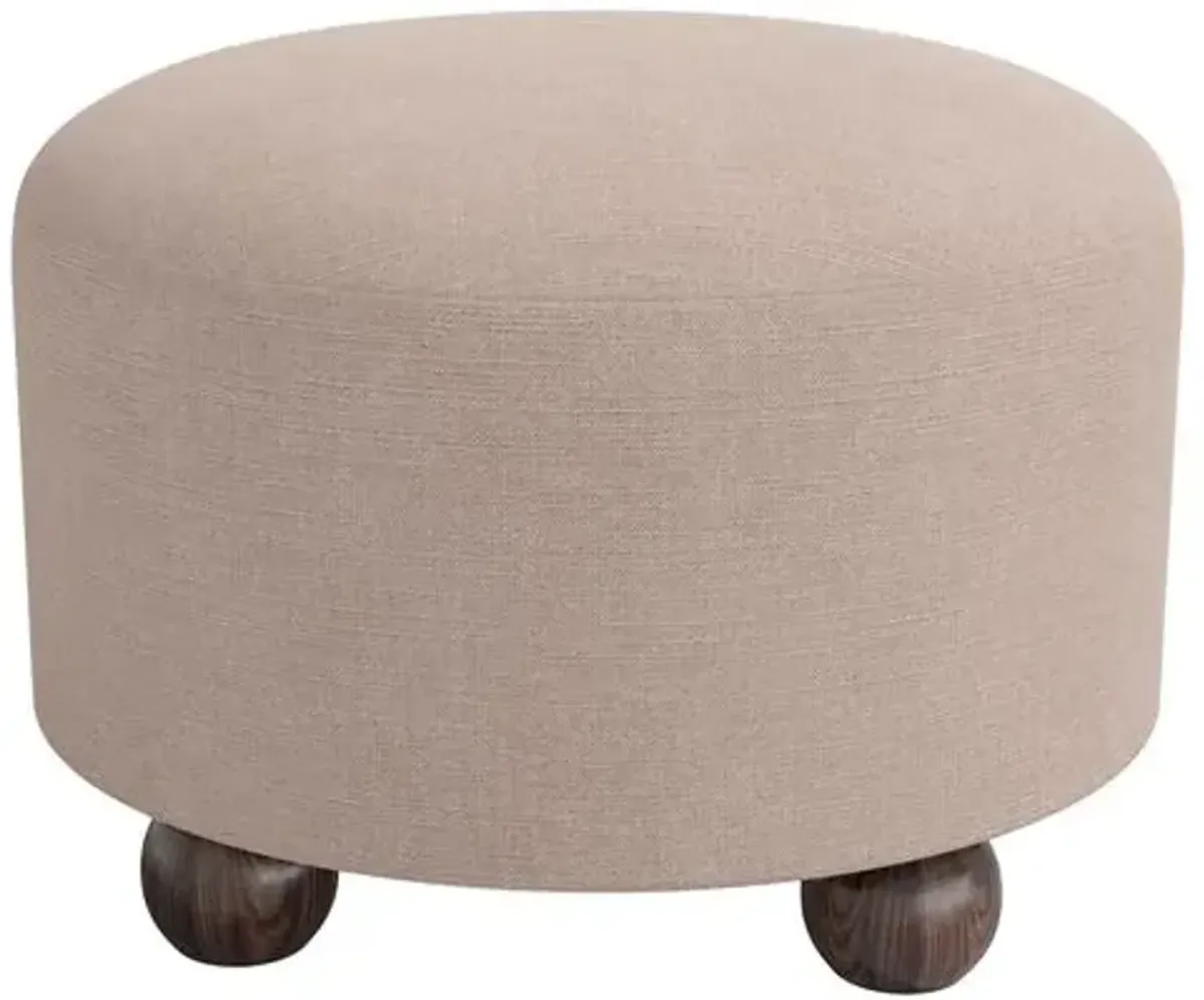 Brooke Ottoman - Linen - Gray