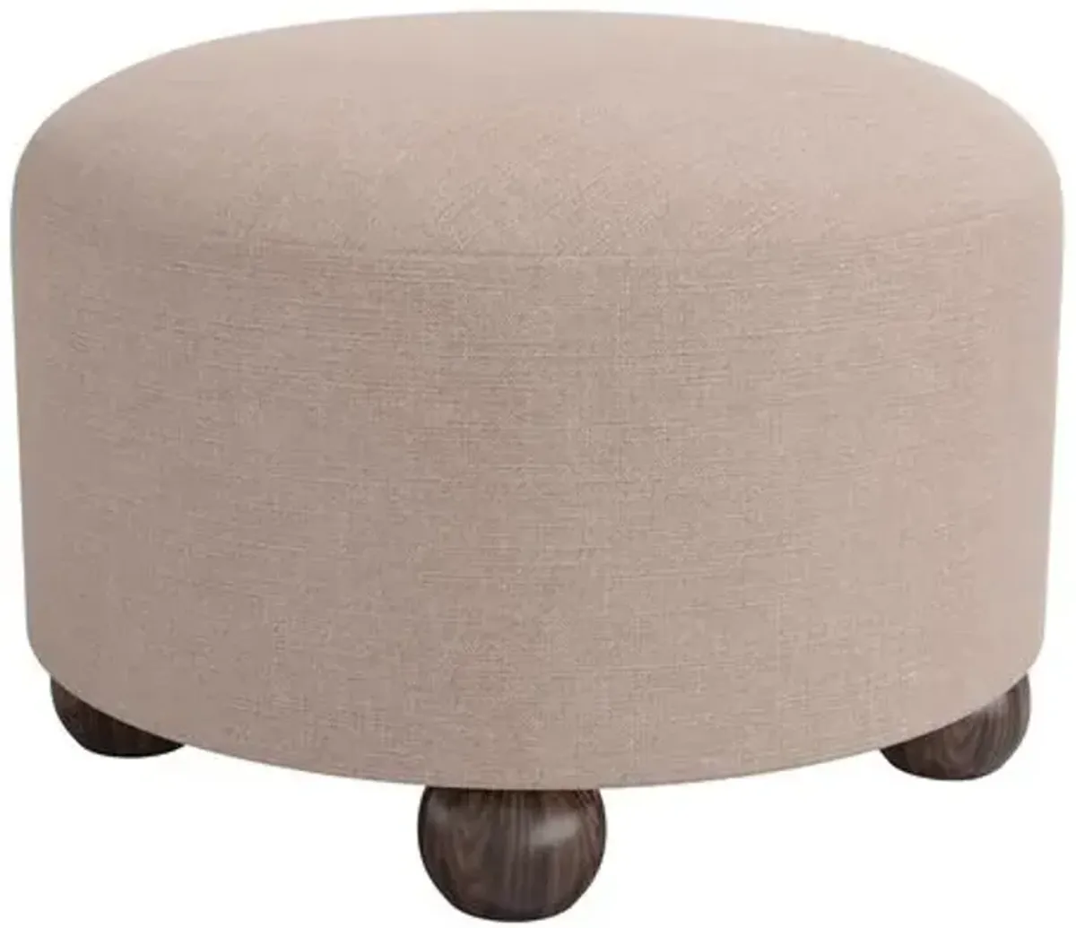 Brooke Ottoman - Linen - Gray