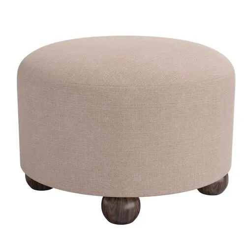 Brooke Ottoman - Linen - Gray