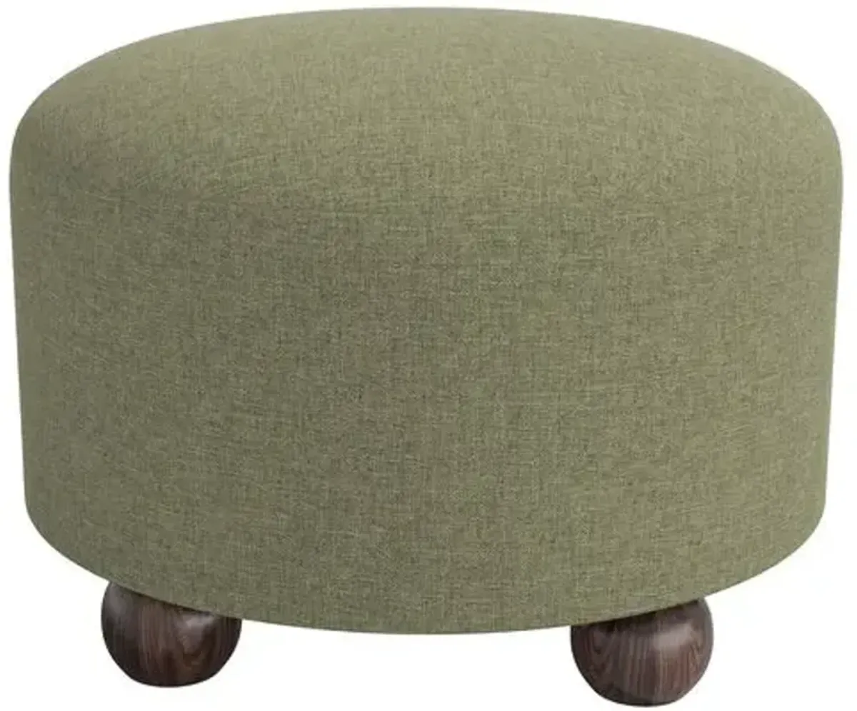 Brooke Ottoman - Linen - Green