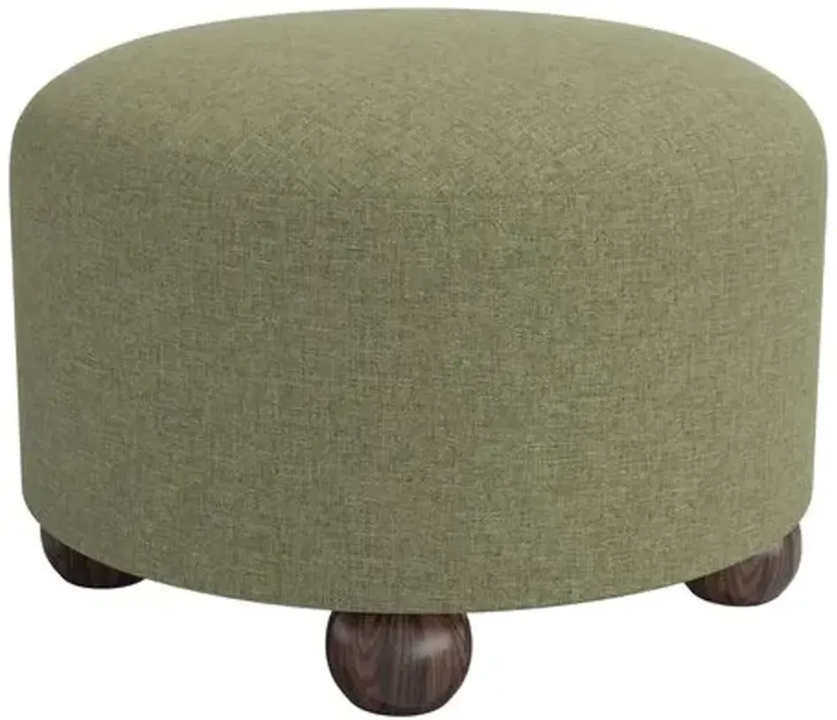 Brooke Ottoman - Linen - Green