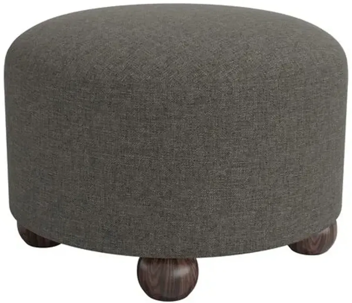 Brooke Ottoman - Linen - Gray