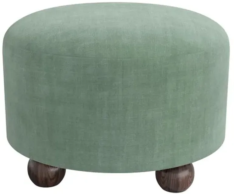 Brooke Ottoman - Velvet - Blue