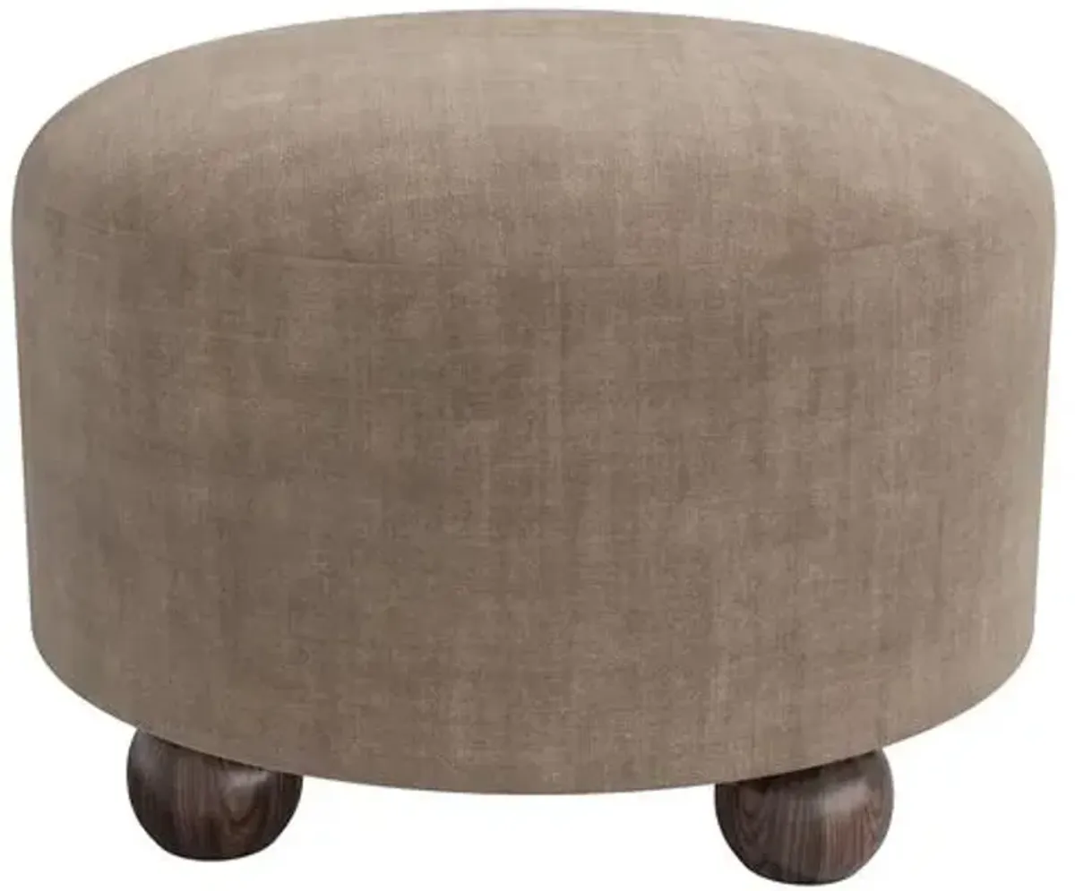 Brooke Ottoman - Velvet - Gray