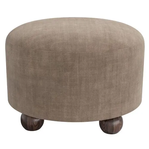 Brooke Ottoman - Velvet - Gray