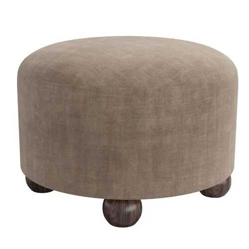 Brooke Ottoman - Velvet - Gray