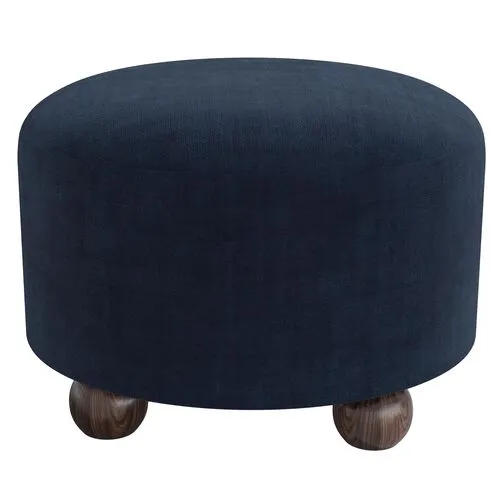 Brooke Ottoman - Velvet - Blue