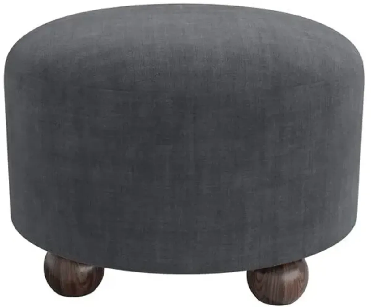 Brooke Ottoman - Velvet - Gray