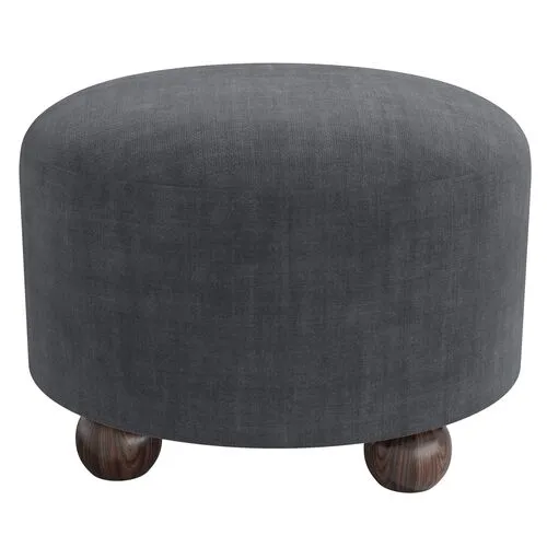 Brooke Ottoman - Velvet - Gray