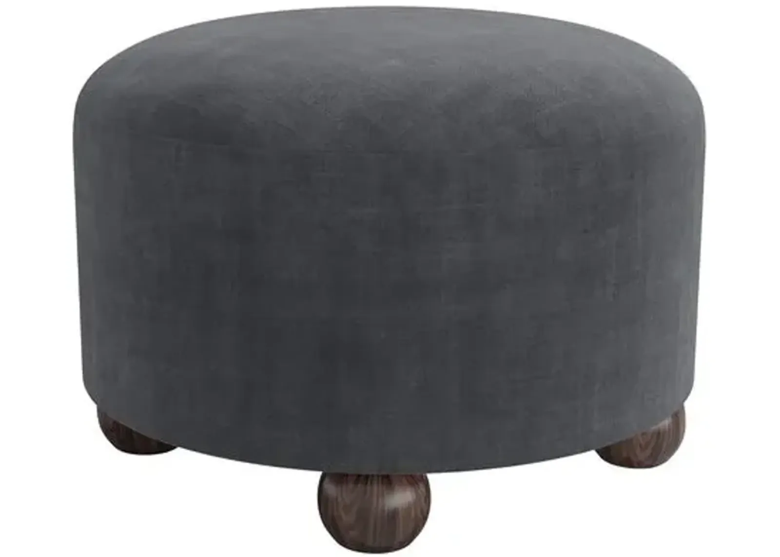 Brooke Ottoman - Velvet - Gray