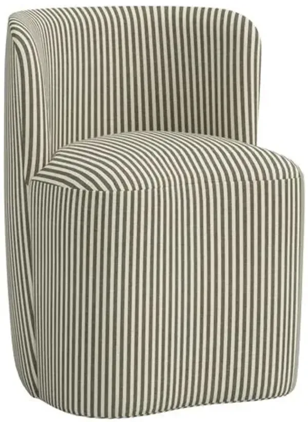 Gail Swivel Dining Chair - Jane Stripe - Green