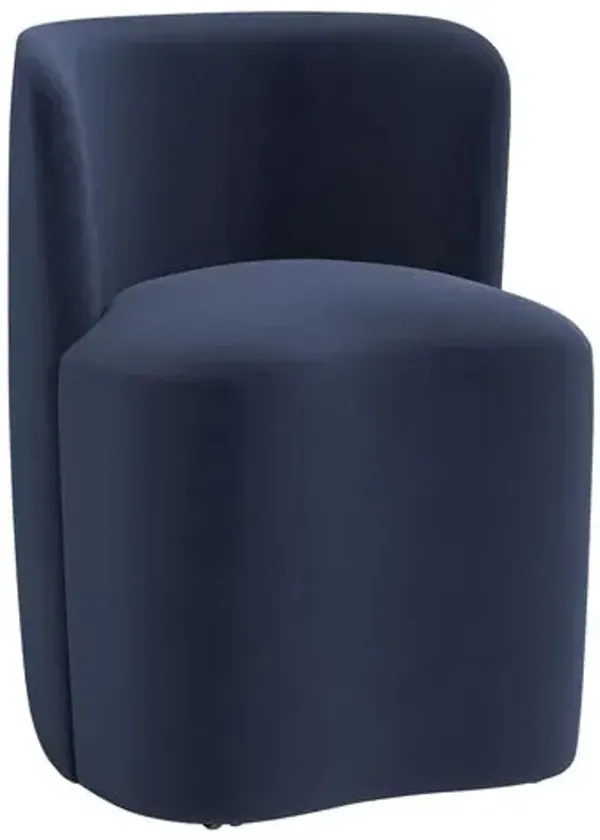 Gail Swivel Dining Chair - Performance Velvet - Blue