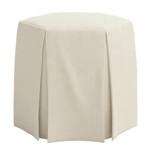 Jessie Ottoman - Linen - Ivory