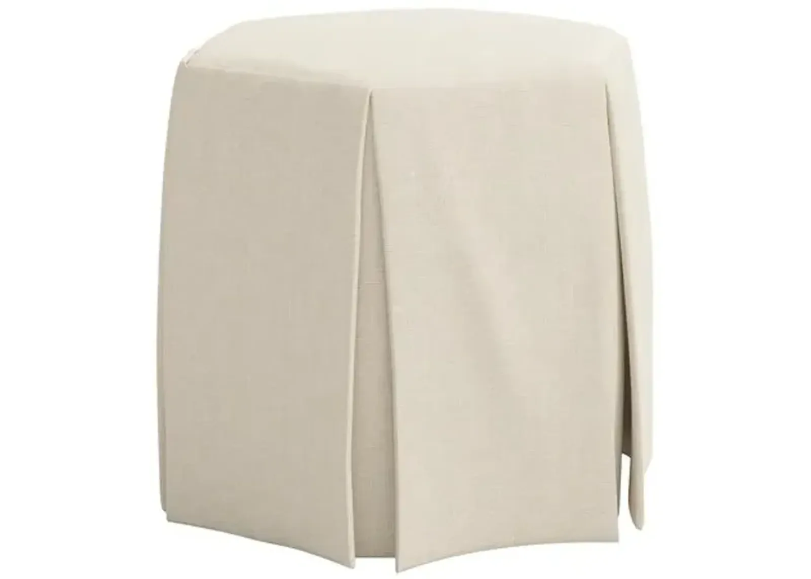 Jessie Ottoman - Linen - Ivory