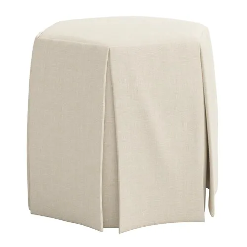 Jessie Ottoman - Linen - Ivory